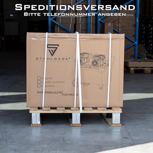 STAHLWERK Kompressor 100 L Tank - ölfrei & leise, 10 bar, Druckluftkompressor mit Brushless-Motoren, 6,5 PS, 4,8 kW, 630 l/min, Silentkompressor, Kolbenkompressor, Flüsterkompressor, ST-1010 Pro