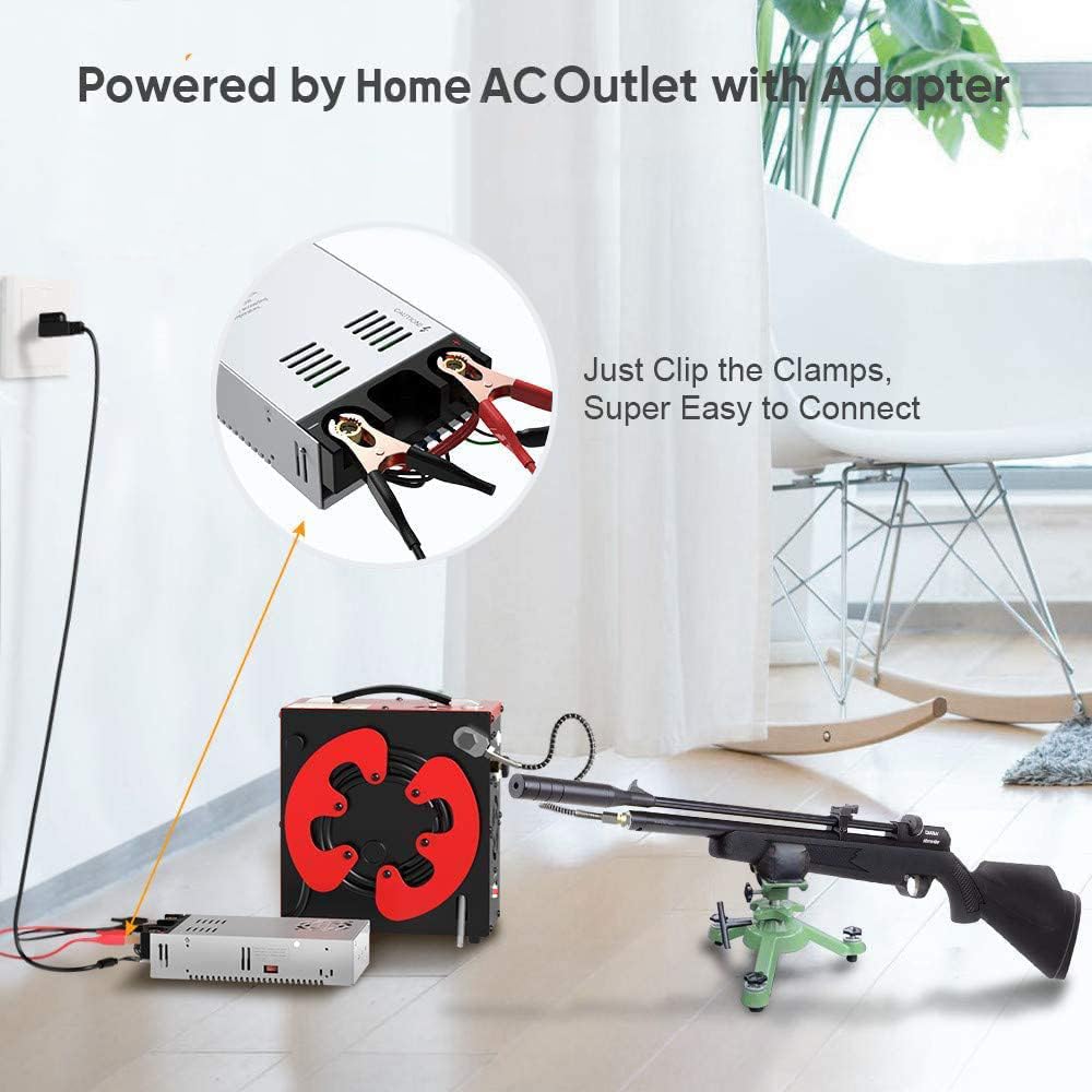 GX PUMP GX-E-CS3 Tragbarer PCP Kompressor, Automatischer Stopp,4500Psi / 30MPa/300bar, ölfrei, mit Wasser-Öl-Filter,Angetrieben durch 12V DC Autobatterie oder Home 220V AC, scuba luftkompressor