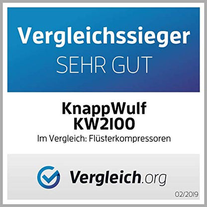 KnappWulf Flüster Kompressor Luftdruckkompressor KW2100 mit 100L Kessel 3 Motoren a 750W