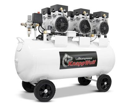 KnappWulf Flüster Kompressor Luftdruckkompressor KW2100 mit 100L Kessel 3 Motoren a 750W