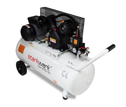 Starkwerk SW 475/10 Druckluftkompressor Kompressor 2,2kW 230V 10Bar 100l Kessel Keilriemenantrieb Luftkompressor Compressor inklusive Druckminderer und Wasserabscheider