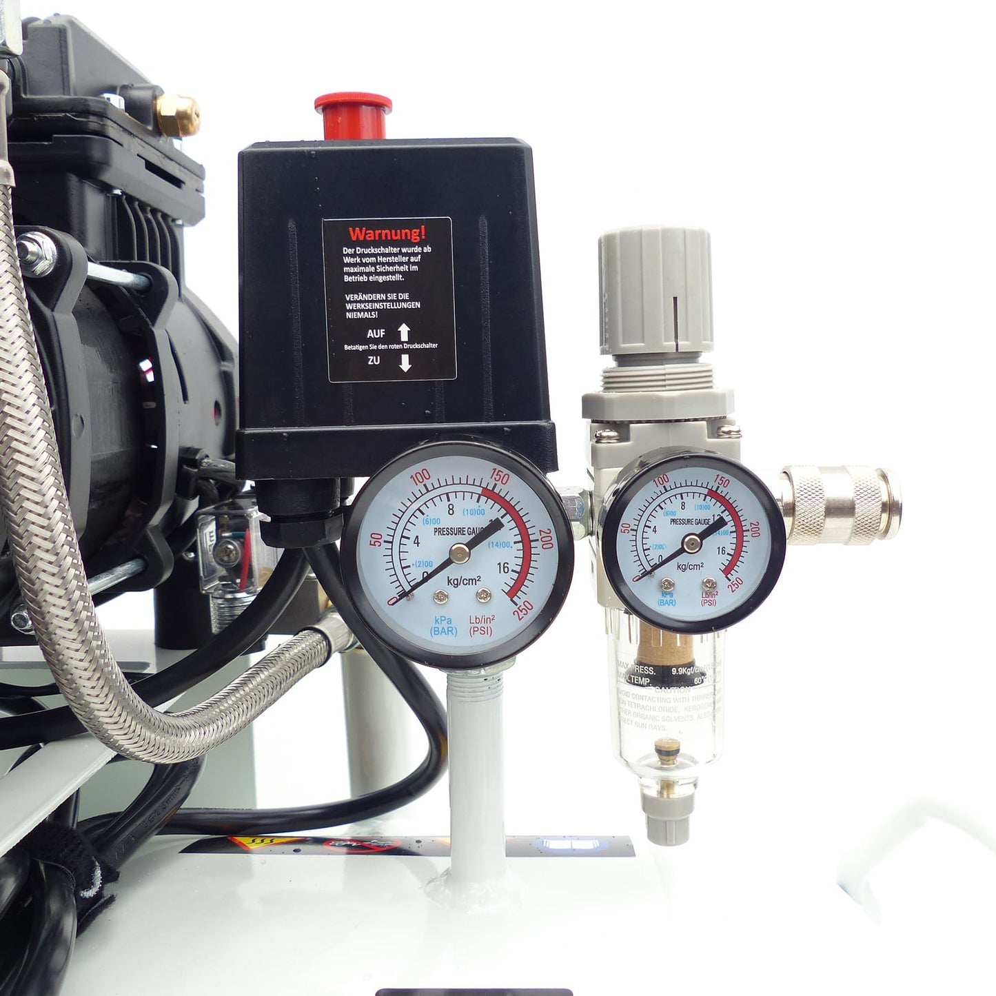 KnappWulf Flüsterkompressor Luftkompressor KW6200, Druckluftkompressor, 100L Tank, 4500W, 69dB,10 Bar Betriebsdruck, 768/min Luftdurchsatz, mit Wasserabscheider, leise, 400V