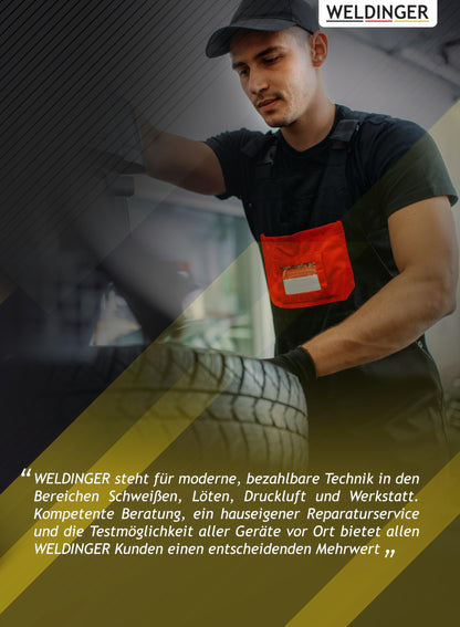 WELDINGER Flüsterkompressor FK 120 turbo pro 1500 W Luftabgabe 202 l/min ölfrei innenbeschichteter 24 l Tank Druckregler 5 Jahre Garantie