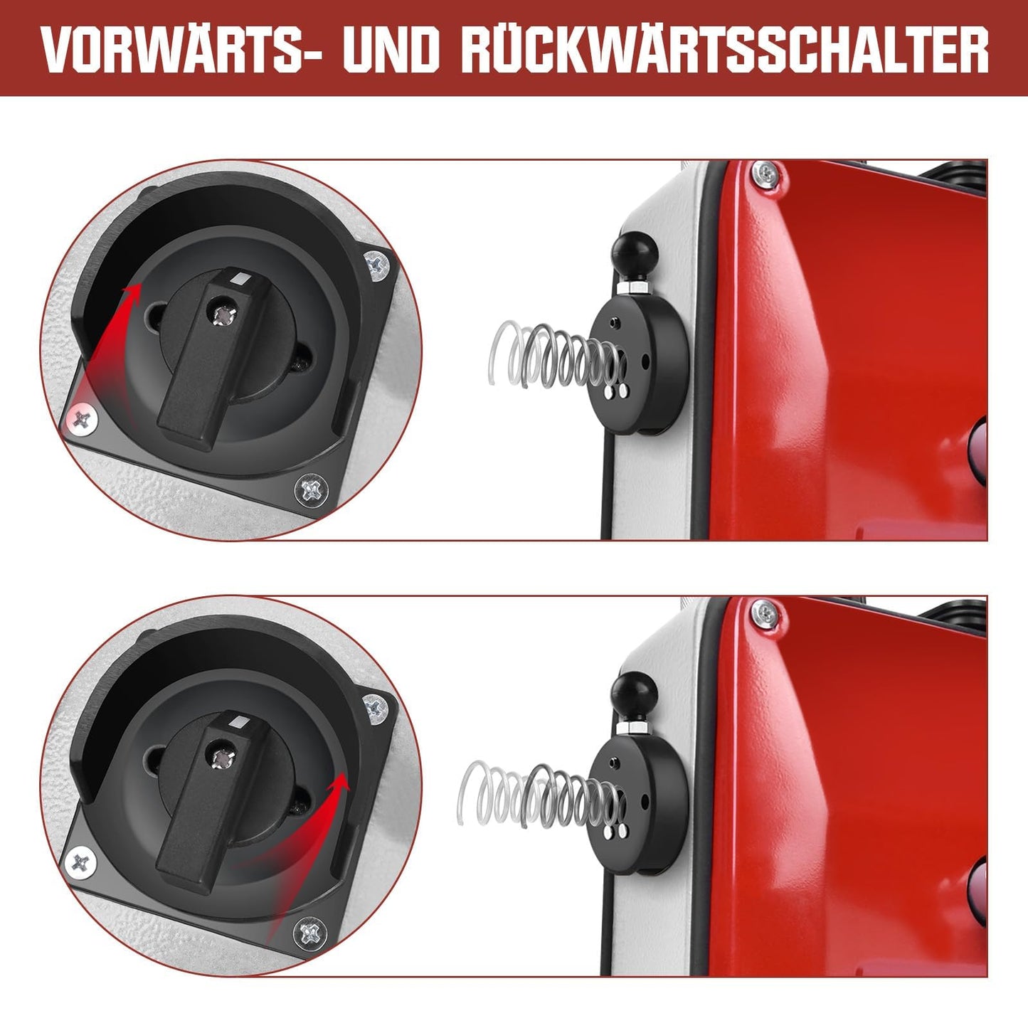 850W Elektrische Rohrreinigungsmaschine Satz zum Ø20-200mm Rohrleitungen [Spirale 33m x Ø16 mm + 14m x Ø22mm, 5m x Ø10mm], Rohrreinigungsgerät Set Rohrreiniger Reinigung Abflussreiniger, 450U/M