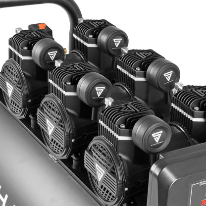 STAHLWERK Kompressor 100 L Tank - ölfrei & leise, 10 bar, Druckluftkompressor mit Brushless-Motoren, 6,5 PS, 4,8 kW, 630 l/min, Silentkompressor, Kolbenkompressor, Flüsterkompressor, ST-1010 Pro
